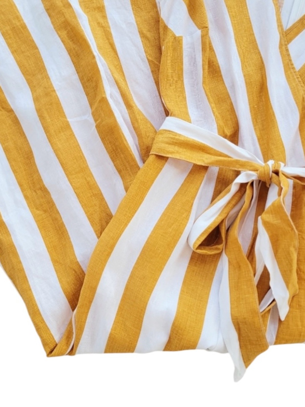 Boden Mila Linen Striped Wide Leg Jumpsuit Orange & White 2R - Picture 5 of 7